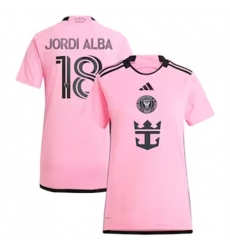 Women Inter Miami CF Jordi Alba 2024 25 Home Replica Pink