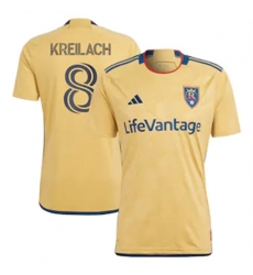 Men Real Salt Lake Damir Kreilach 2023 24 Away Replica Gold