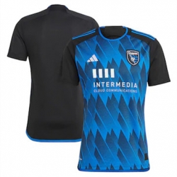 Men San Jose Earthquakes Blank 2023 24 Home Replica Blue