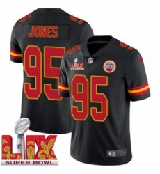 Men Kansas City Chiefs Chris Jones #95 Black 2024 2025 Super Bowl LIX F U S E Stitched Jersey