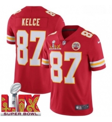 Men Kansas City Chiefs Travis Kelce #87 Red 2024 2025 Super Bowl LIX F U S E Stitched Jersey