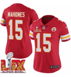 Women Kansas City Chiefs Patrick Mahomes #15 Red 2024 2025 Super Bowl LIX F U S E Stitched Jersey