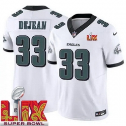 Men Philadelphia Eagles Cooper DeJean #33 White 2024 2025 Super Bowl LIX F U S E Stitched NFL Jersey