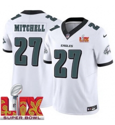 Men Philadelphia Eagles Quinyon Mitchell #27 White 2024 2025 Super Bowl LIX F U S E Stitched NFL Jersey