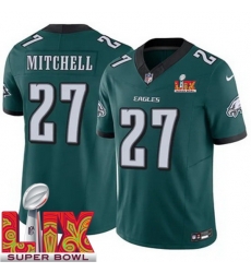 Youth Philadelphia Eagles Quinyon Mitchell #27 Green 2024 2025 Super Bowl LIX F U S E Stitched NFL Jersey