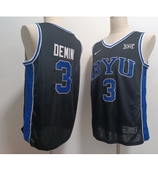 BYU Cougars #3 Egor Demin Navy Blue Stitched NCAA Basketball Jersey