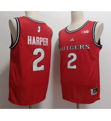 Men Rutgers Scarlet Knights #2 Dylan Harper Red Stitched Basketball Jersey