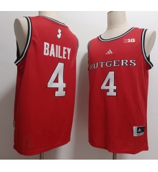 Men Rutgers Scarlet Knights #4 Ace Bailey Red Stitched Basketball Jersey