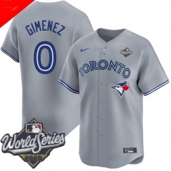 Men Toronto Blue Jays 0 Andres Gimenez Cool Base Stitched Baseball Jersey Gray Men Toronto Blue Jays 0 Andres Gimenez Cool Base Stitched Baseball Jersey Gray