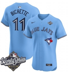 Men Toronto Blue Jays 11 Bo Bichette Light Blue Cool Base Stitched Baseball Jersey Men Toronto Blue Jays 11 Bo Bichette Light Blue Cool Base Stitched Baseball Jersey