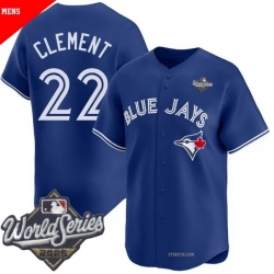 Men Toronto Blue Jays 22 Ernie Clement Royal Cool Base Stitched Baseball Jersey Men Toronto Blue Jays 22 Ernie Clement Royal Cool Base Stitched Baseball Jersey
