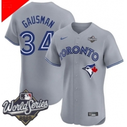 Men Toronto Blue Jays 34 Kevin Gausman Gray Cool Base Stitched Baseball Jersey Men Toronto Blue Jays 34 Kevin Gausman Gray Cool Base Stitched Baseball Jersey