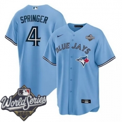 Men Toronto Blue Jays 4 George Springer Light Blue Cool Base Stitched jersey Men Toronto Blue Jays 4 George Springer Light Blue Cool Base Stitched jersey
