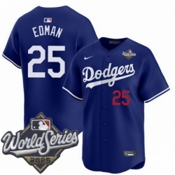 Men Los Angeles Dodgers 25 Tommy Edman 2025 World Series Cool Base Stitched Baseball Jersey Blue Men Los Angeles Dodgers 25 Tommy Edman 2025 World Series Cool Base Stitched Baseball Jersey Blue