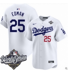 Men Los Angeles Dodgers 25 Tommy Edman 2025 World Series Cool Base Stitched Baseball Jersey White Men Los Angeles Dodgers 25 Tommy Edman 2025 World Series Cool Base Stitched Baseball Jersey White