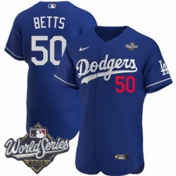 Men Los Angeles Dodgers 50 Mookie Betts 2025 World Series Cool Base Stitched Baseball Jersey Blue Men Los Angeles Dodgers 50 Mookie Betts 2025 World Series Cool Base Stitched Baseball Jersey Blue