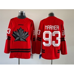 Men Canada Hockey  93 Mitch Marner Red Stitched Jersey