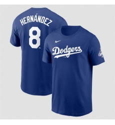 Men Los Angeles Dodgers 8 Enrique Hernandez Royal 2025 World Series Champions Name  26 Number T Shirt