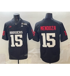 Men Indiana Hoosiers 15 Fernando Mendoza Black F U S E  2026 Patch Stitched Basketball Jersey