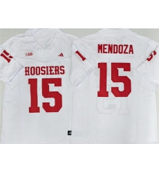 Men Indiana Hoosiers 15 Fernando Mendoza White Stitched Basketball Jersey