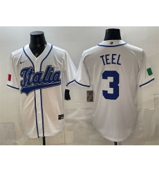 Men Italy Baseball  3 Kyle Teel White 2026 World Baseball Classic Home Stadium Stitched Jersey