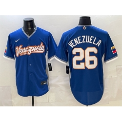 Men Venezuela Baseball  26 Venezuela Royal 2026 World Baseball Classic Road Stadium Stitched Jersey