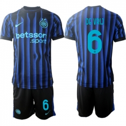 Men Internazionale 2026 Soccer Jerseys BlueBlack #6 DE VRIJ