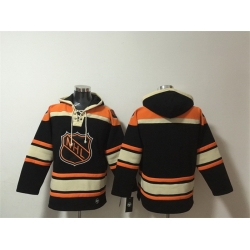 Men Black Orange Ageless Must Have Lace Up Pullover Hoodie