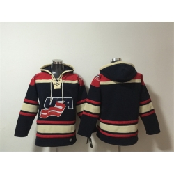 Men Team USA Black Ageless Must Have Lace Up Pullover Hoodie
