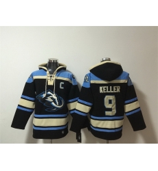 Men Utah Mammoth  9 Clayton Keller Black Blue Ageless Must Have Lace Up Pullover Hoodie