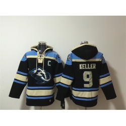 Men Utah Mammoth  9 Clayton Keller Black Blue Ageless Must Have Lace Up Pullover Hoodie