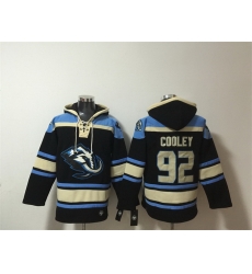 Men Utah Mammoth  92 Logan Cooley Black Blue Ageless Must Have Lace Up Pullover Hoodie