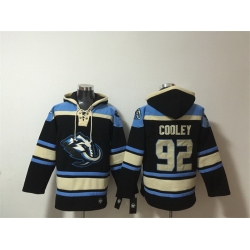 Men Utah Mammoth  92 Logan Cooley Black Blue Ageless Must Have Lace Up Pullover Hoodie