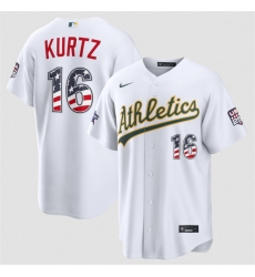 Men Athletics  16 Nick Kurtz White 2026 All Star Edition Stars   Stripes Stadium Pick A Player Stitched Baseball Jersey