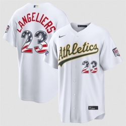 Men Athletics  Shea Langeliers White 2026 All Star Edition Stars   Stripes Stadium Pick A Player Stitched Baseball Jersey