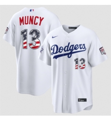 Men Los Angeles Dodgers  13 Max Muncy White 2026 All Star Edition Stars   Stripes Stadium Pick A Player Stitched Baseball Jersey