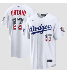 Men Los Angeles Dodgers  17 Shohei Ohtani White 2026 All Star Edition Stars   Stripes Stadium Pick A Player Stitched Baseball Jersey