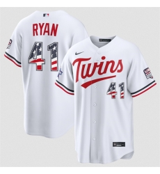 Men Minnesota Twins  41 Joe Ryan White 2026 All Star Edition Stars   Stripes Stadium Pick A Player Stitched Baseball Jersey