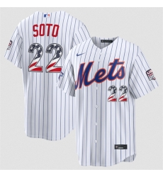 Men New York Mets  22 Juan Soto White 2026 All Star Edition Stars   Stripes Stadium Pick A Player Stitched Baseball Jersey