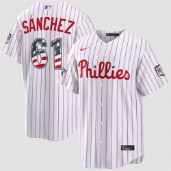 Men Philadelphia Phillies  61 Cristopher Sanchez White 2026 All Star Edition Stars   Stripes Stadium Pick A Player Stitched Baseball Jersey