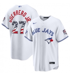 Men Toronto Blue Jays  27 Vladimir Guerrero Jr  White 2026 All Star Edition Stars   Stripes Stadium Pick A Player Stitched Baseball Jersey