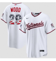 Men Washington Nationals  29 James Wood White 2026 All Star Edition Stars   Stripes Stadium Pick A Player Stitched Baseball Jersey